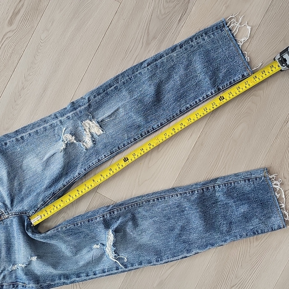Anthropologie Pilcro The Vintage Straight Distressed Denim High Rise Jeans Sz 25 - Picture 14 of 16